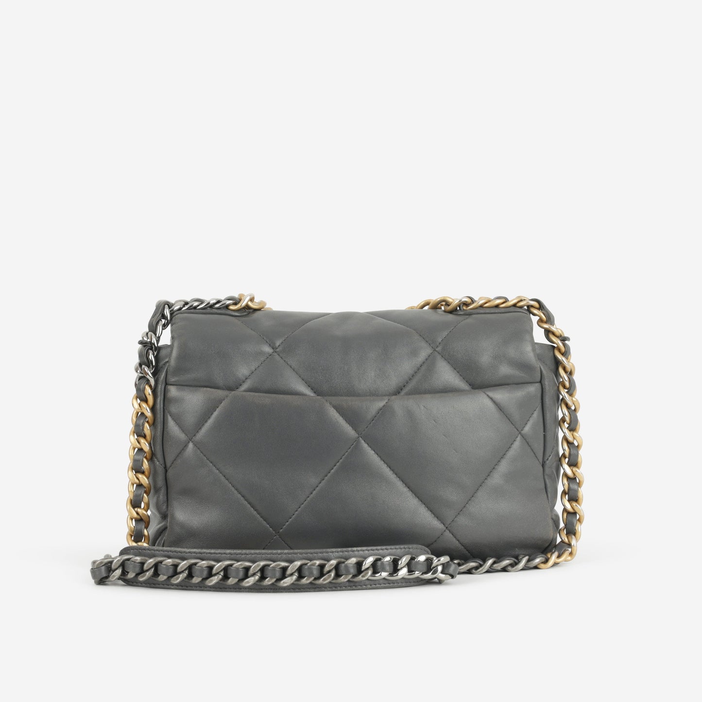 Chanel Small 19 Flap - Grey Lambskin | Mixed Metal Hardware