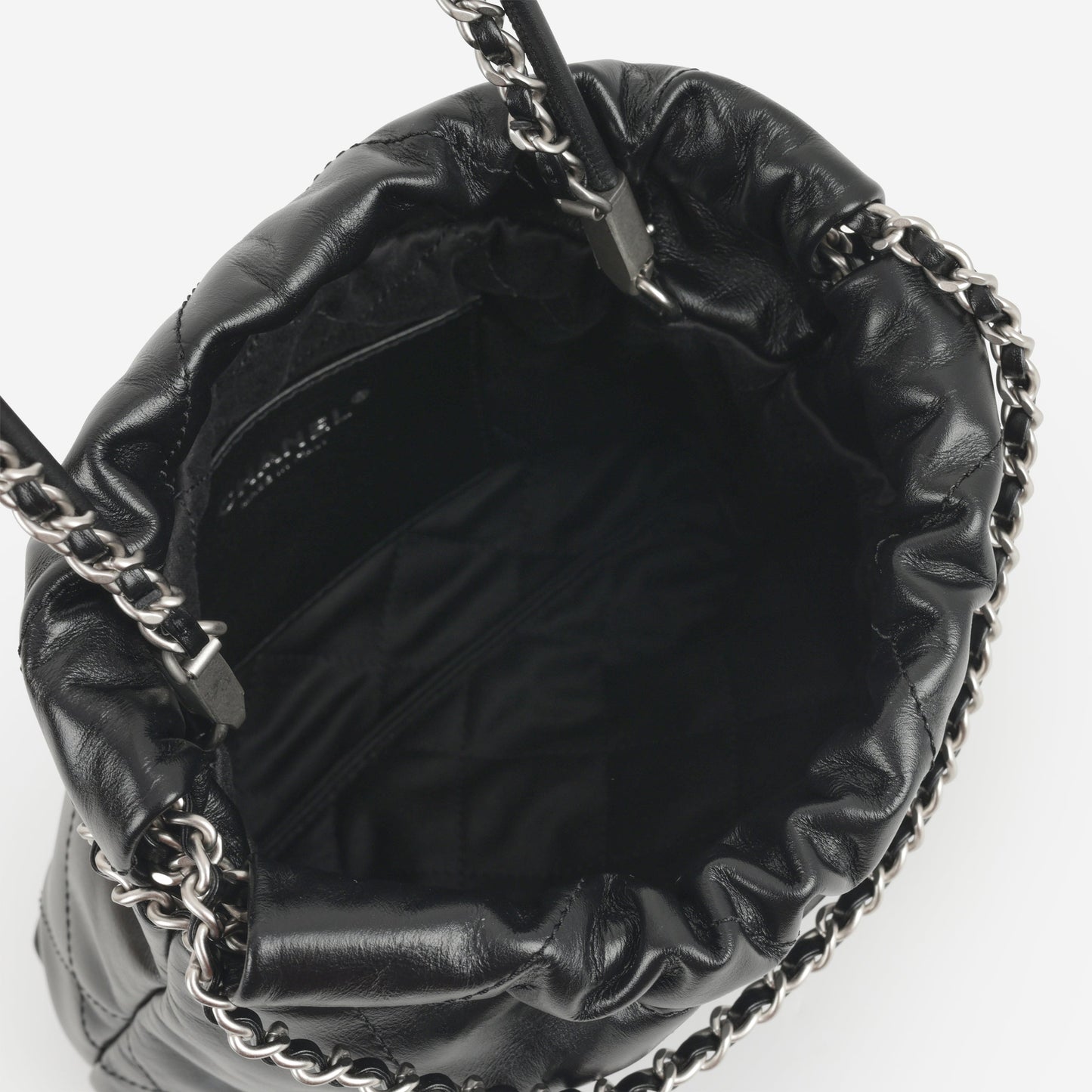 Chanel Mini 22 - Black Calfskin | Silver Hardware
