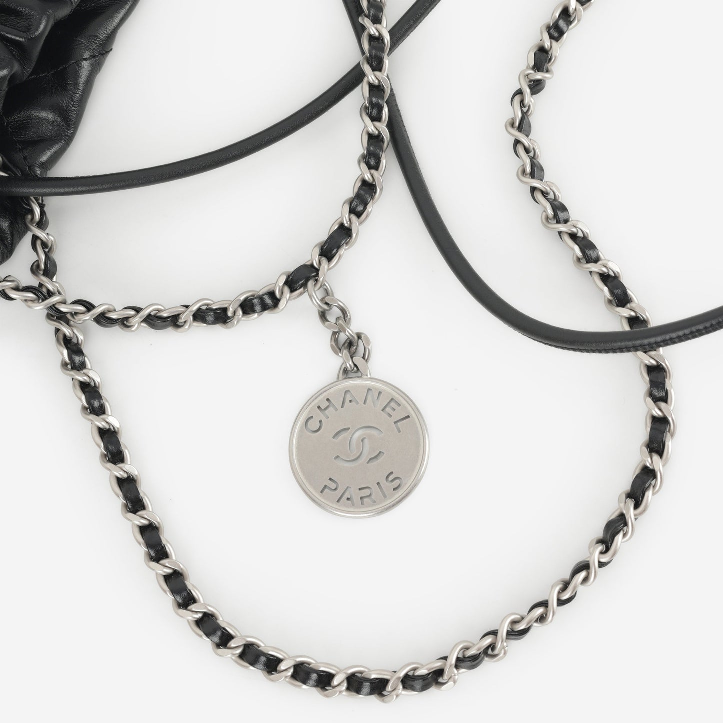 Chanel Mini 22 - Black Calfskin | Silver Hardware