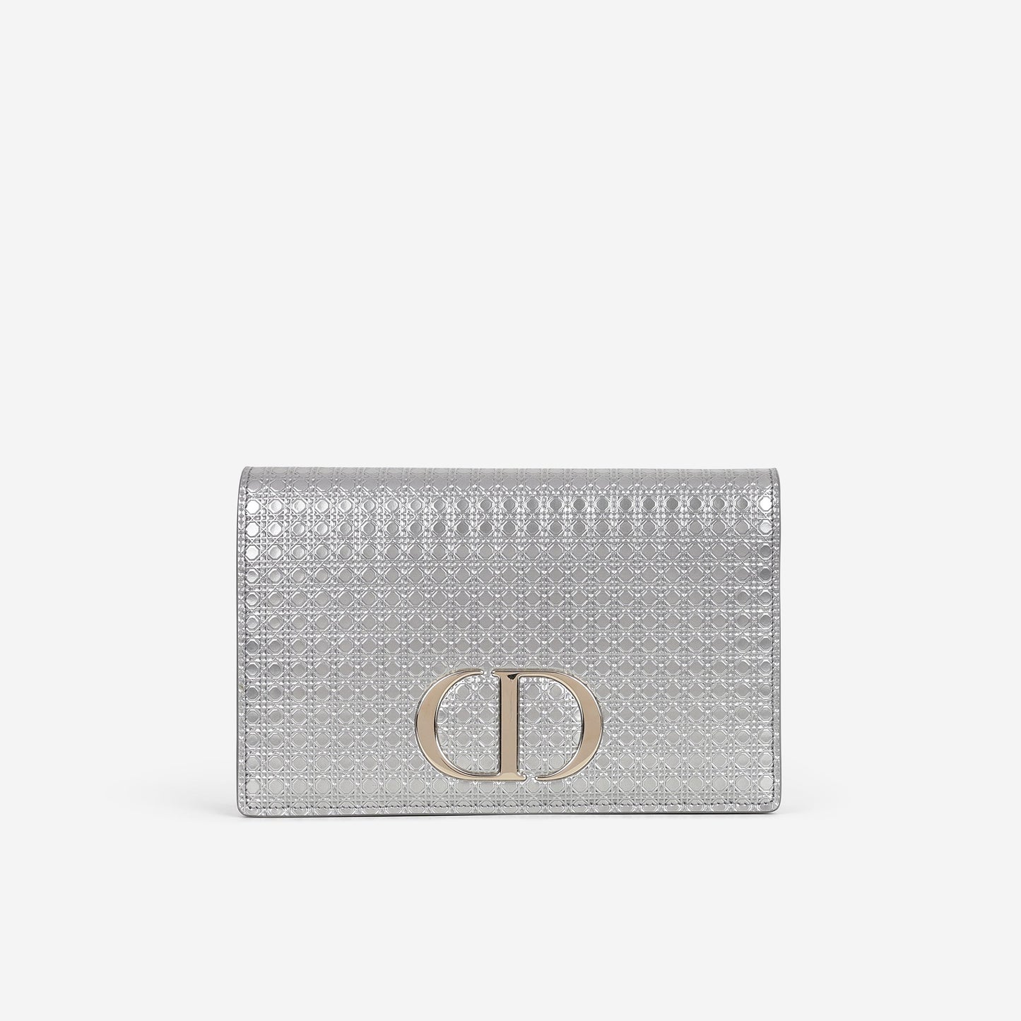 Dior 2-In-1 30 Montaigne Pouch - Silver Microcannage Calfskin | Champagne Gold Hardware