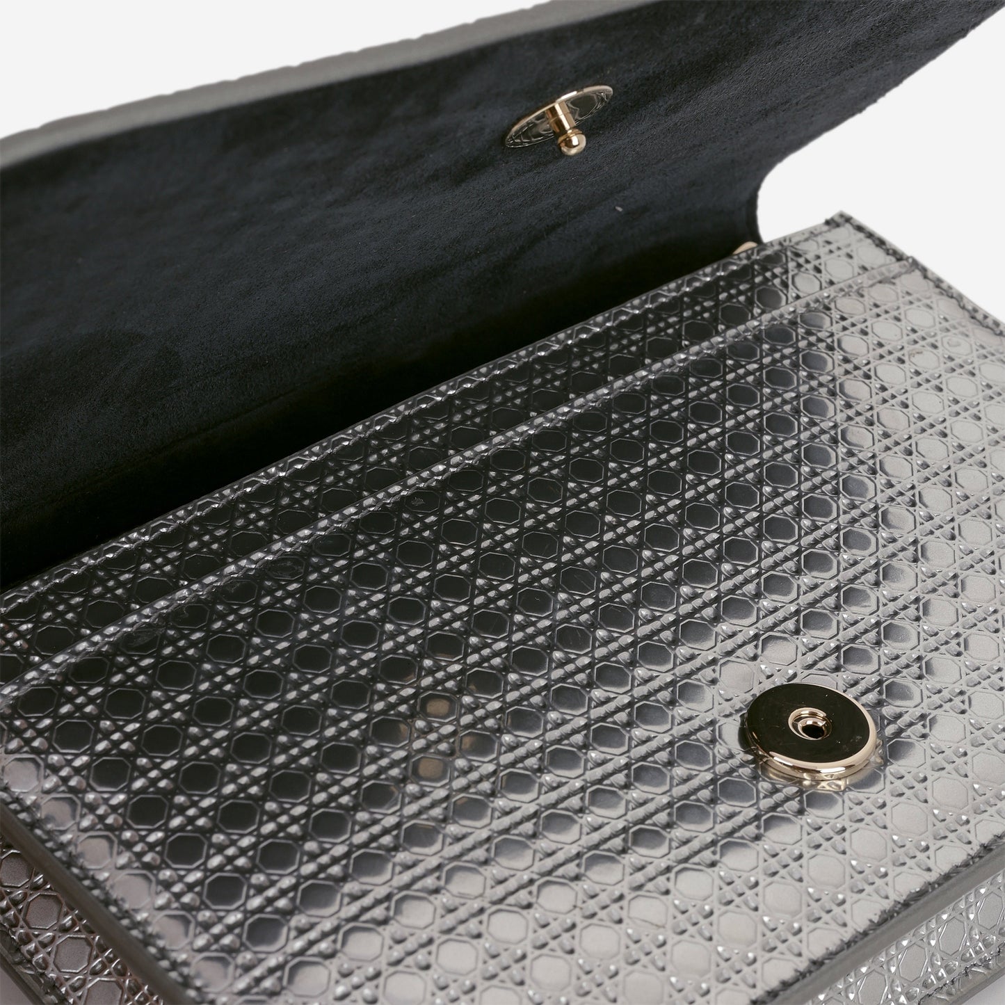 Dior 2-In-1 30 Montaigne Pouch - Silver Microcannage Calfskin | Champagne Gold Hardware