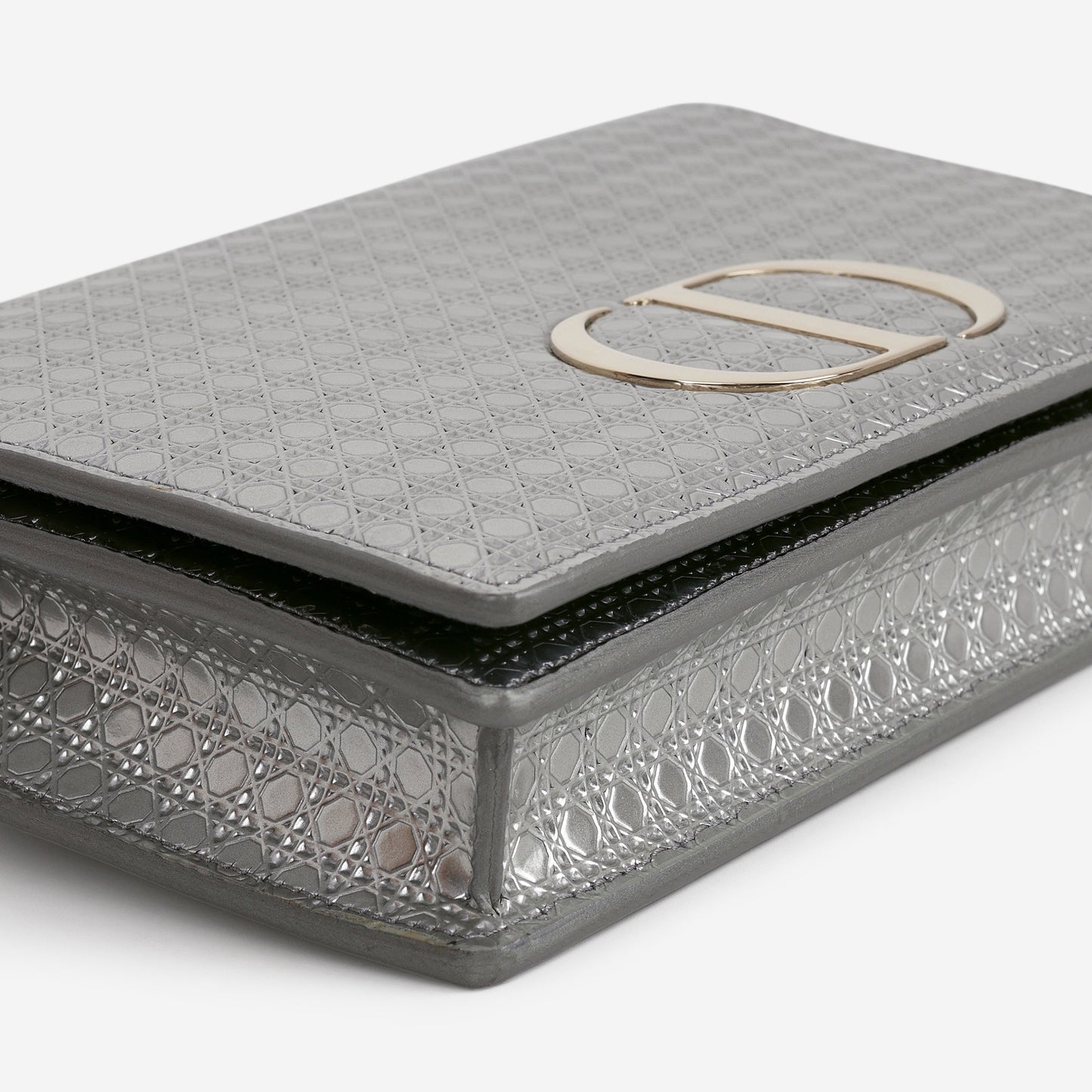 Dior 2-In-1 30 Montaigne Pouch - Silver Microcannage Calfskin | Champagne Gold Hardware