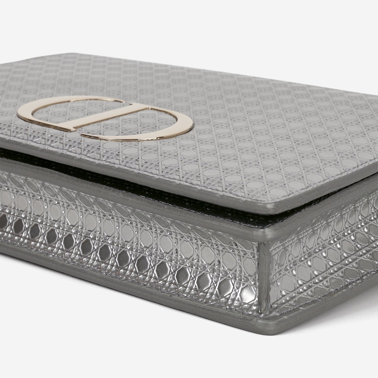 Dior 2-In-1 30 Montaigne Pouch - Silver Microcannage Calfskin | Champagne Gold Hardware