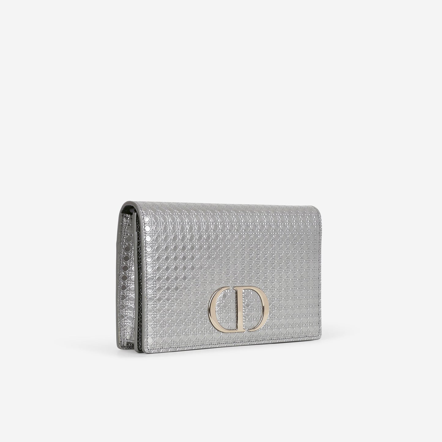Dior 2-In-1 30 Montaigne Pouch - Silver Microcannage Calfskin | Champagne Gold Hardware