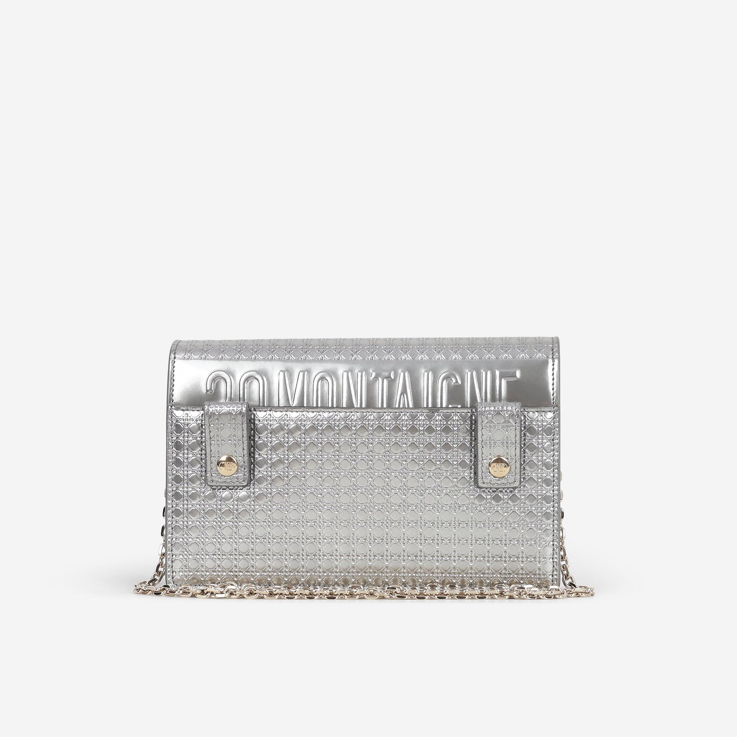 Dior 2-In-1 30 Montaigne Pouch - Silver Microcannage Calfskin | Champagne Gold Hardware