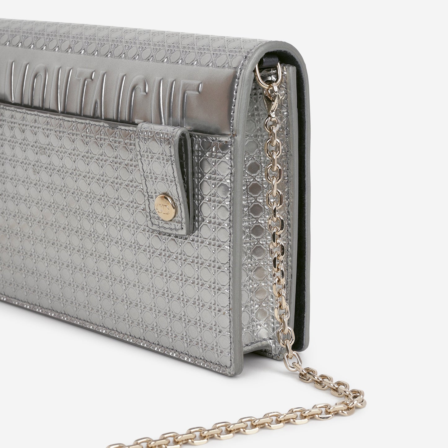 Dior 2-In-1 30 Montaigne Pouch - Silver Microcannage Calfskin | Champagne Gold Hardware