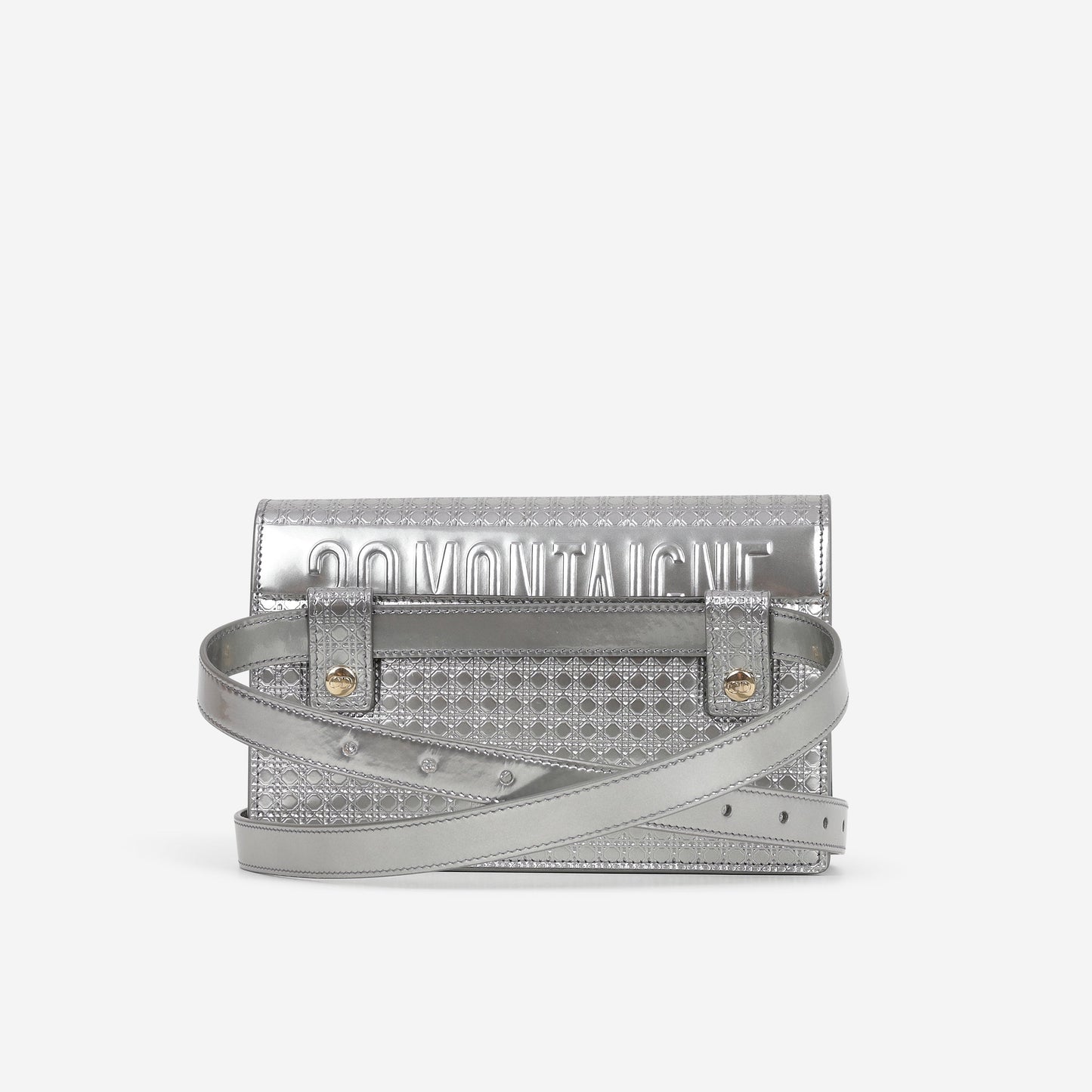 Dior 2-In-1 30 Montaigne Pouch - Silver Microcannage Calfskin | Champagne Gold Hardware