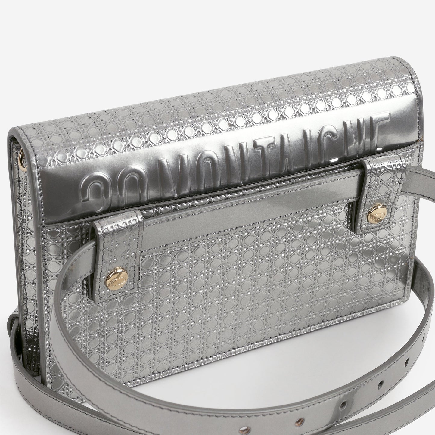 Dior 2-In-1 30 Montaigne Pouch - Silver Microcannage Calfskin | Champagne Gold Hardware