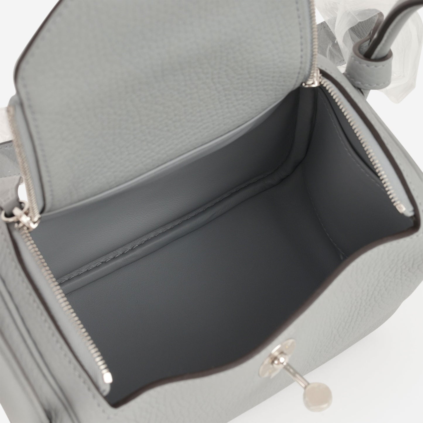 Hermès Mini Lindy - Gris Pantin Clemence | Palladium Hardware