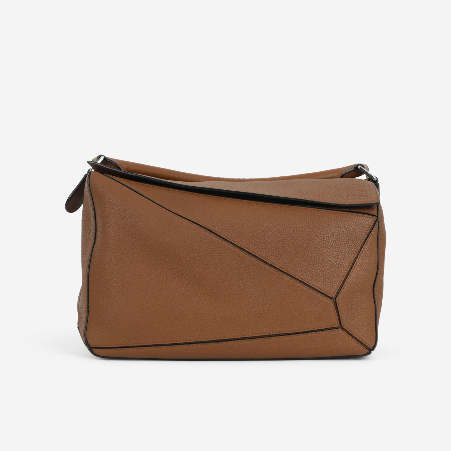 Loewe Large Puzzle Bag - Brown Grained Calfskin | Palladium Hardware