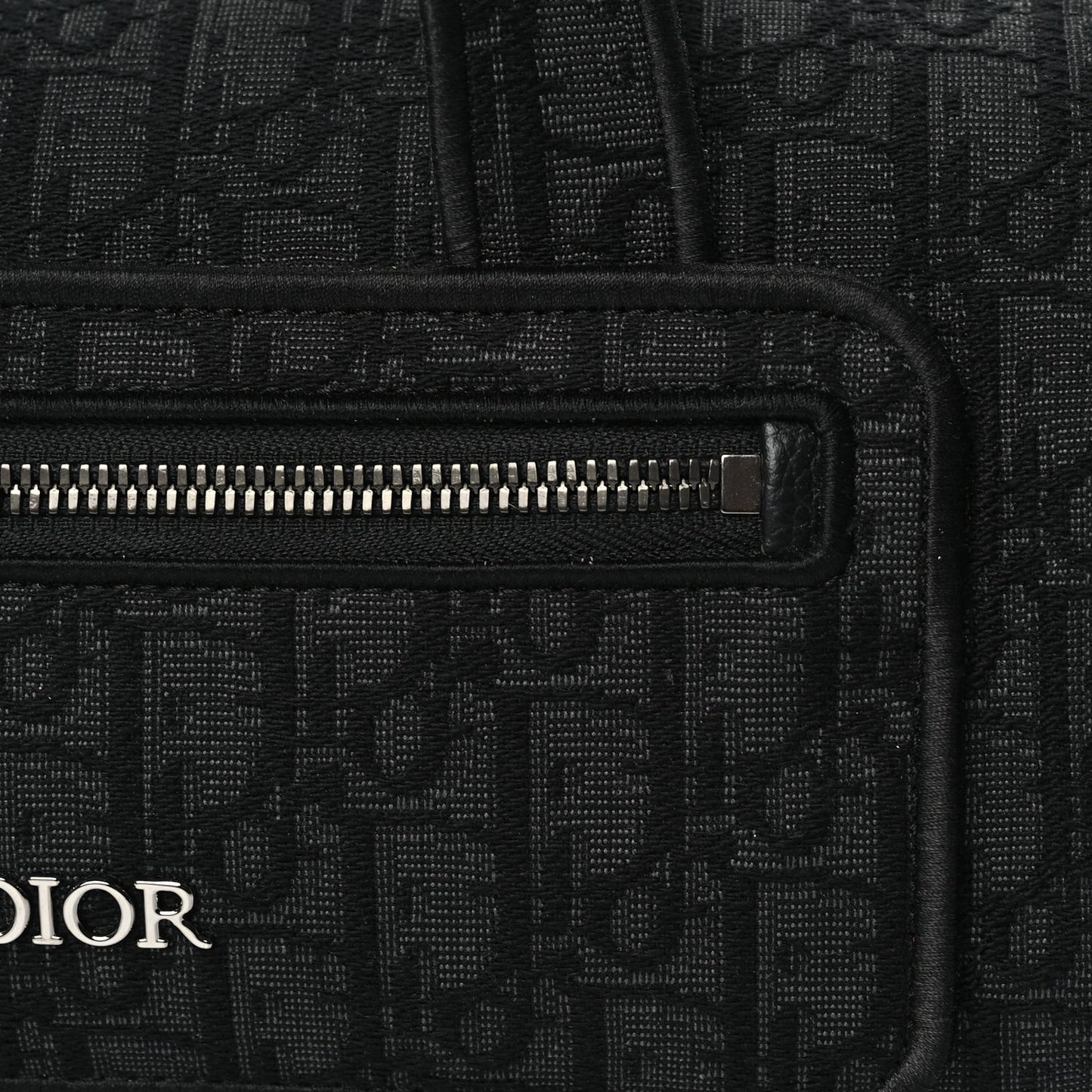 Christian Dior Oblique Jacquard Zipped Messenger Bag Black