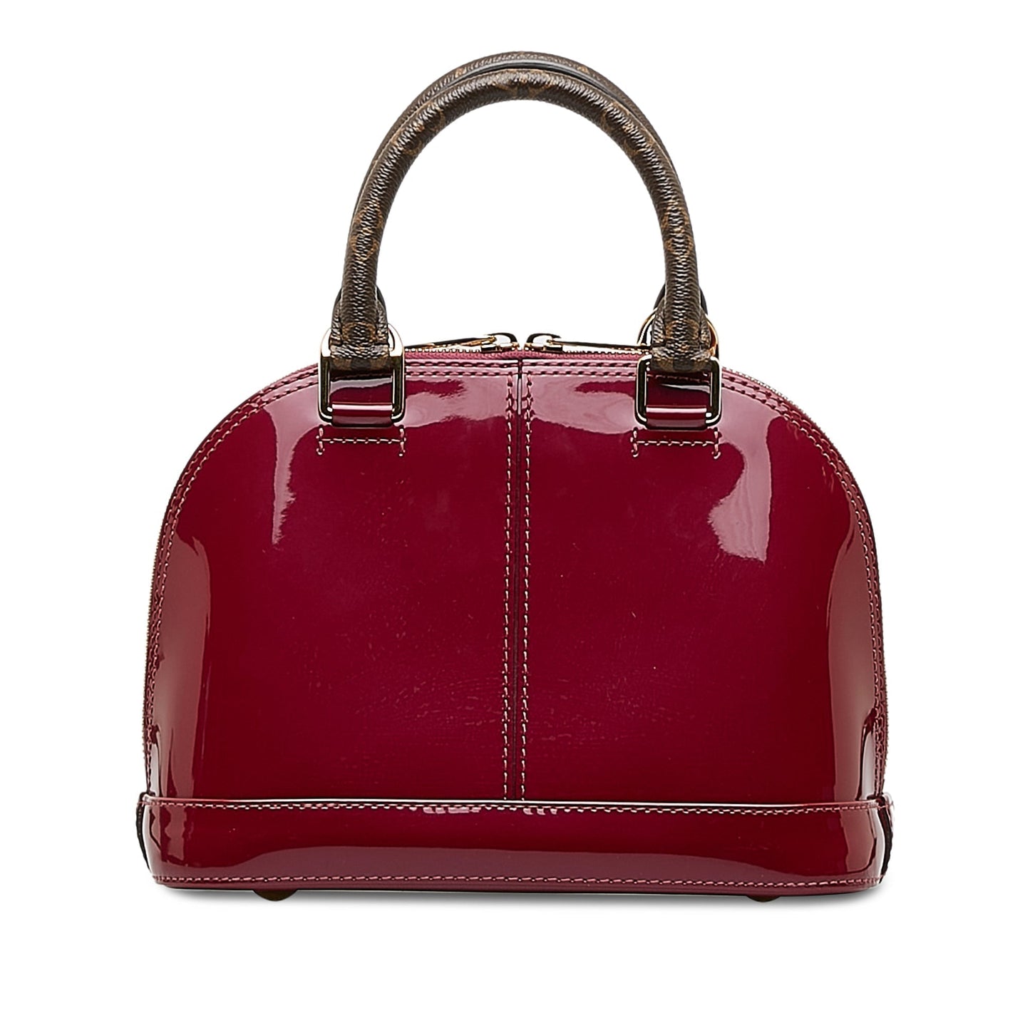 Red Louis Vuitton Vernis Miroir Alma BB Satchel