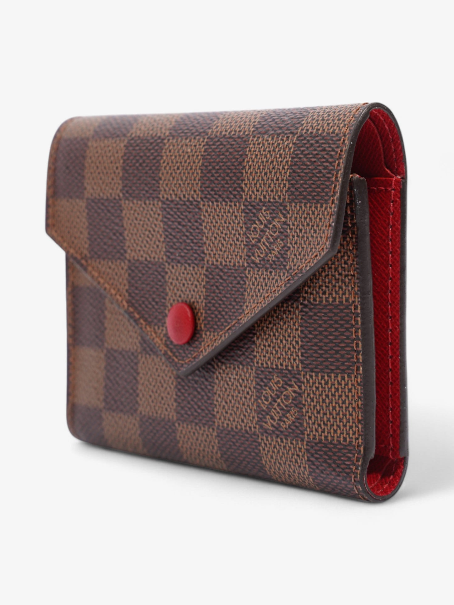 Louis Vuitton Victorine Wallet Damier Ebene / Red Canvas