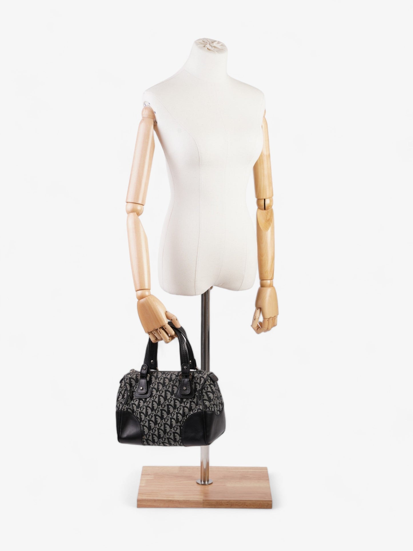 Christian Dior Boston Black Diorissimo Canvas Small