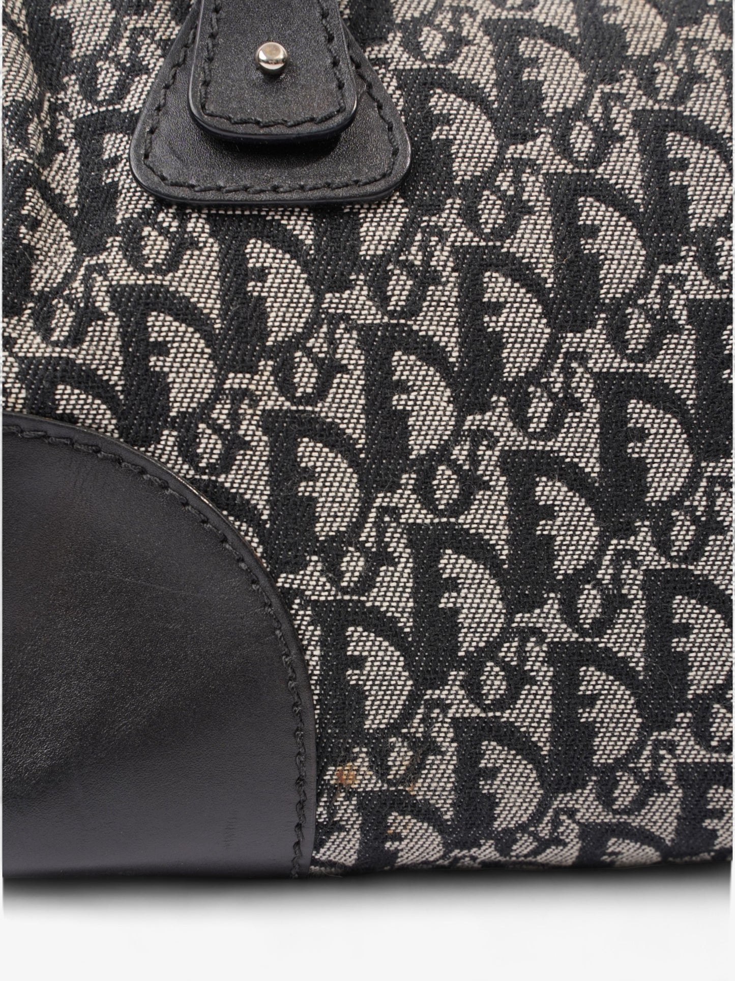 Christian Dior Boston Black Diorissimo Canvas Small