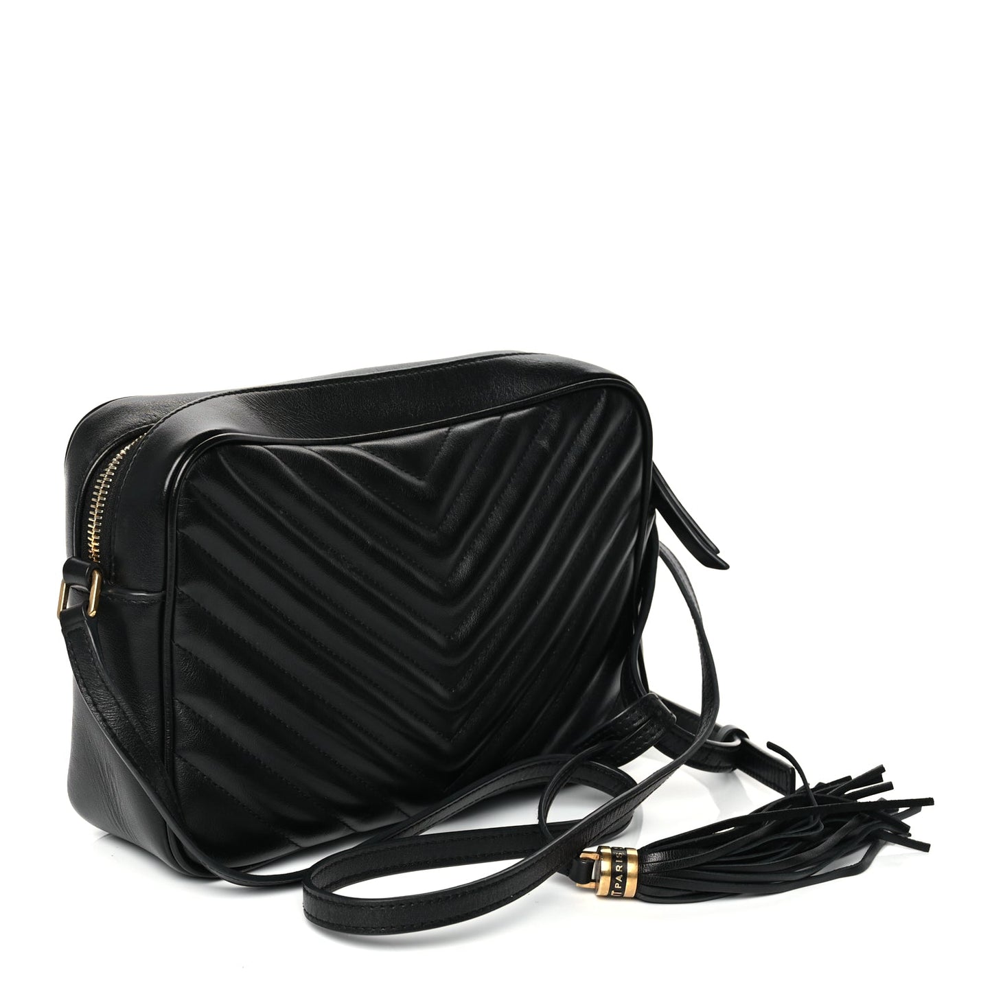 Saint Laurent Calfskin Matelasse Monogram Lou Camera Bag Black