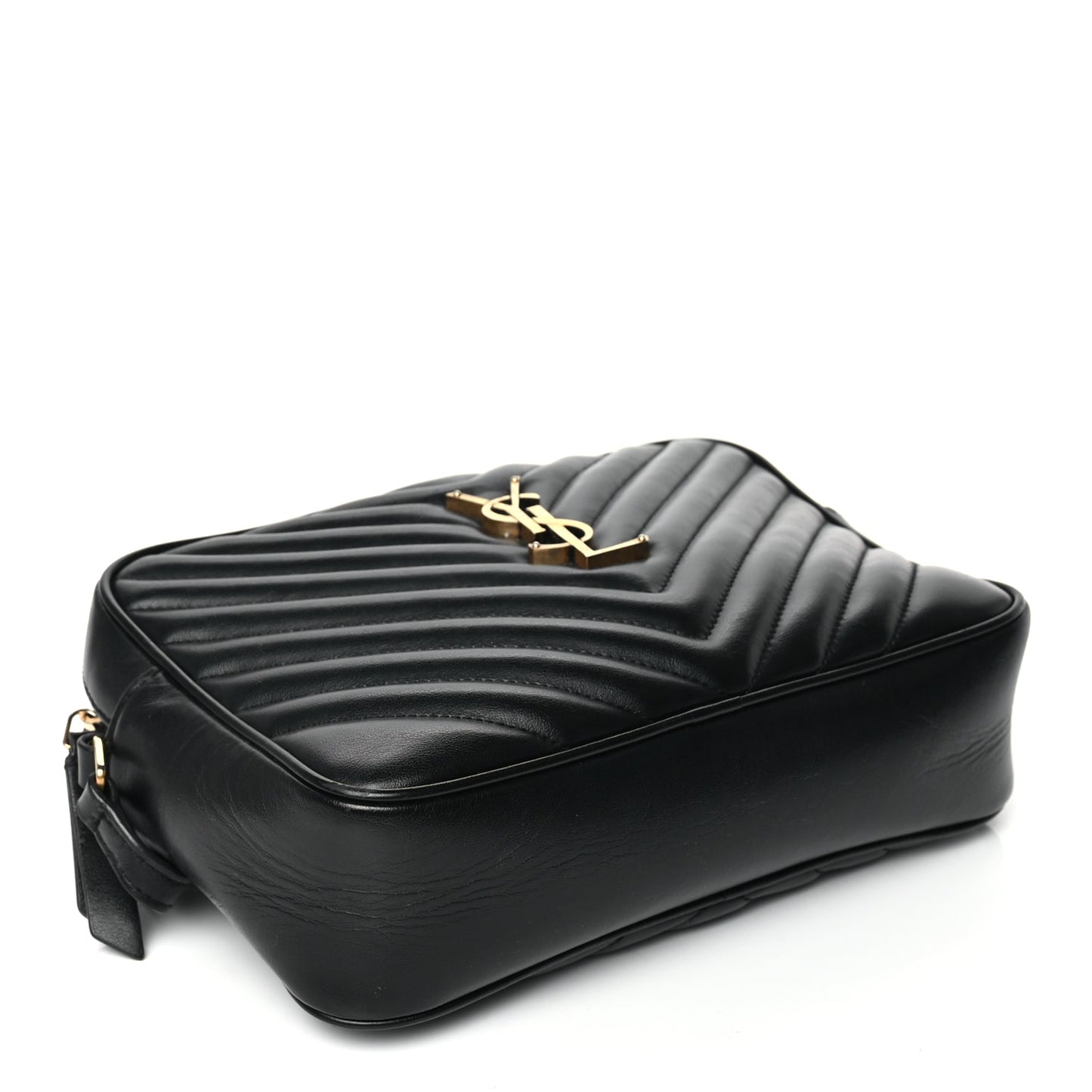Saint Laurent Calfskin Matelasse Monogram Lou Camera Bag Black