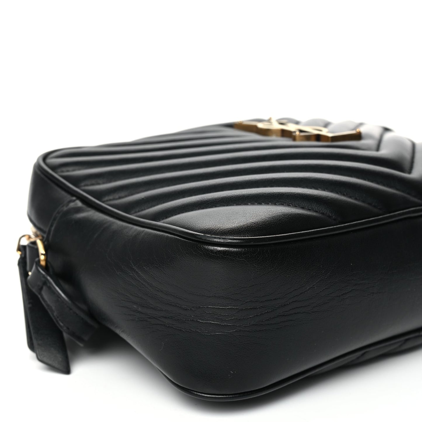 Saint Laurent Calfskin Matelasse Monogram Lou Camera Bag Black