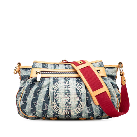 Blue Louis Vuitton Monogram Denim Porte Epaule Raye Cabas MM Crossbody Bag