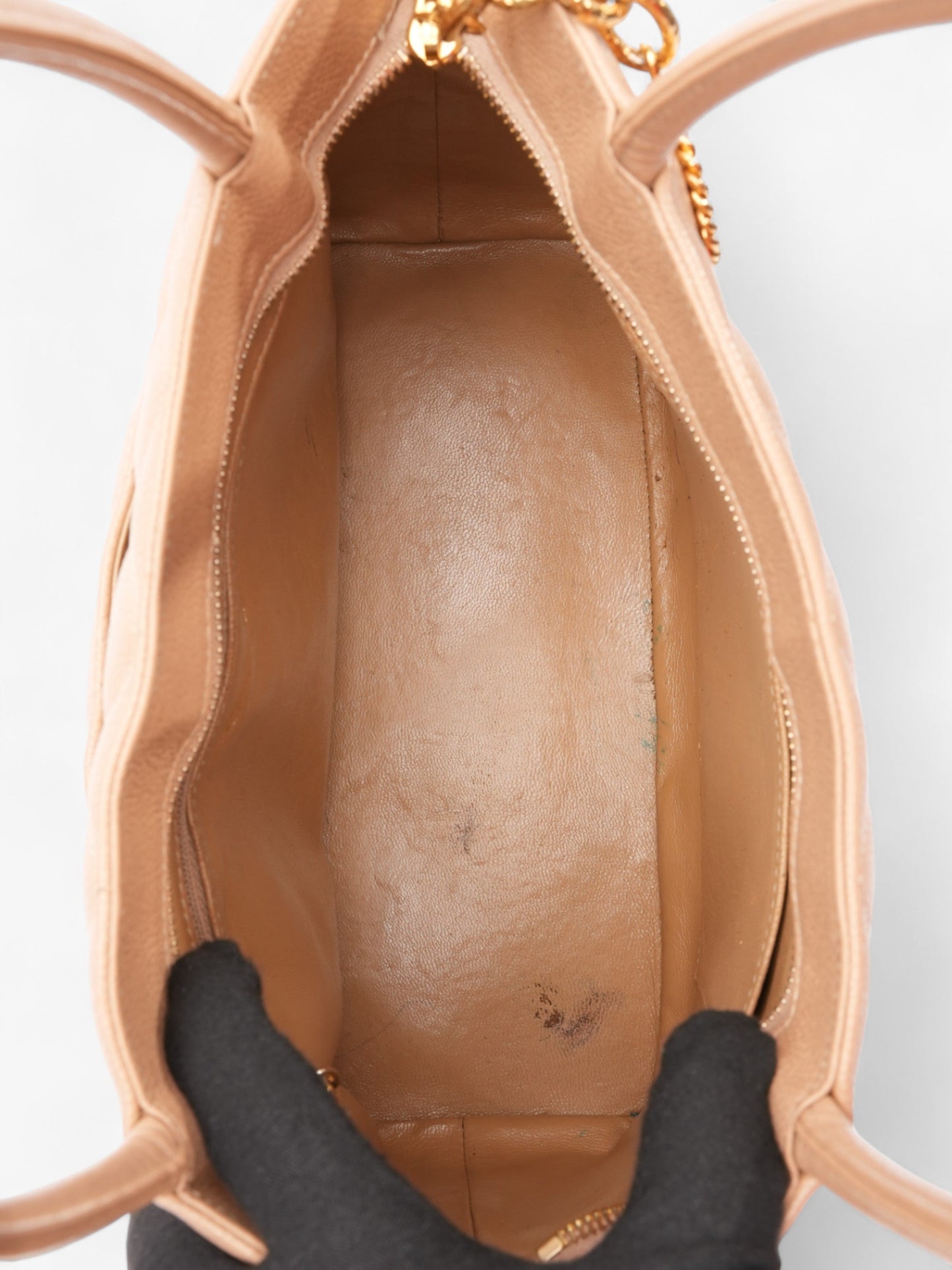 Chanel Medallion Tote Beige Caviar Leather