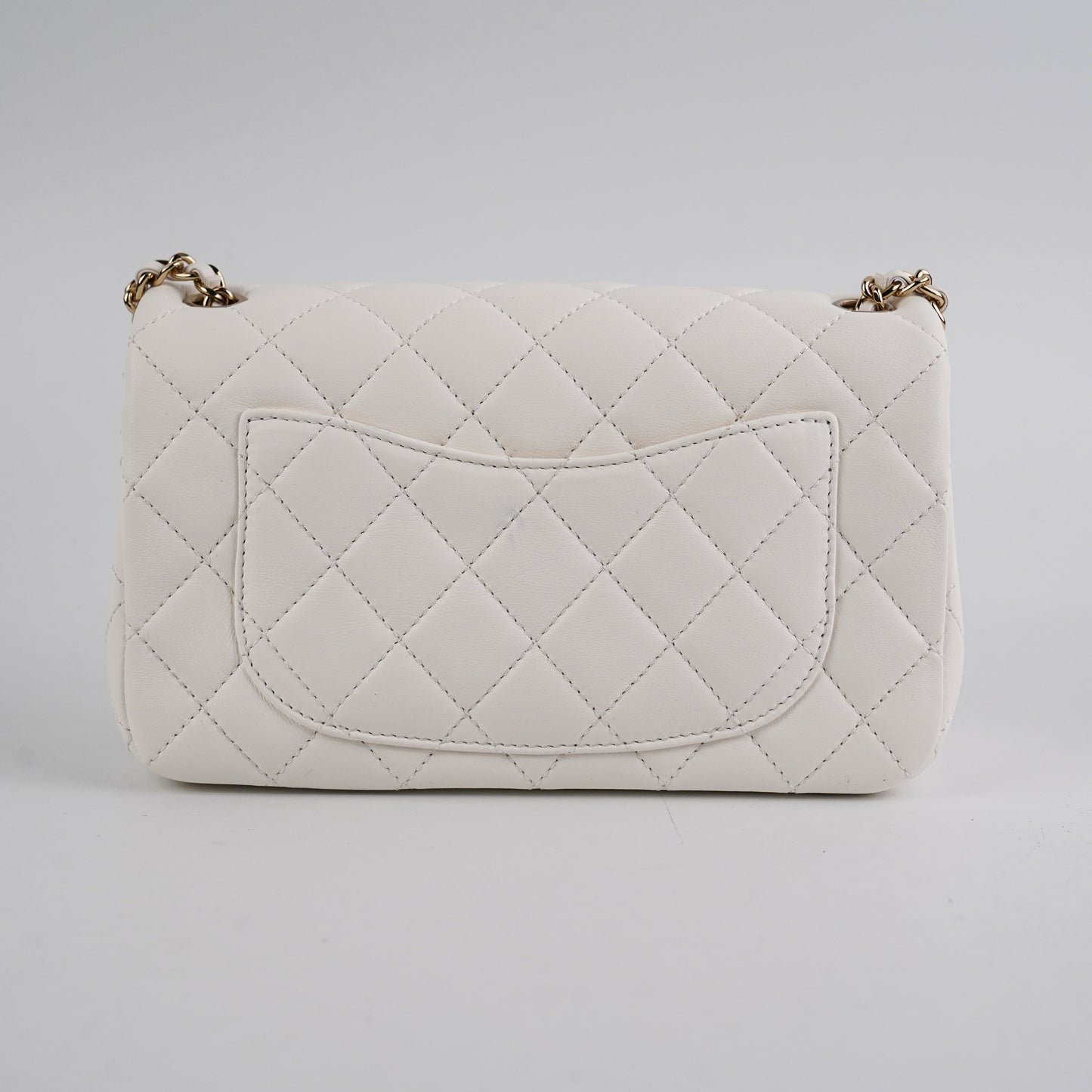 Chanel Mini Rectangular Pearl Crush Lambskin White
