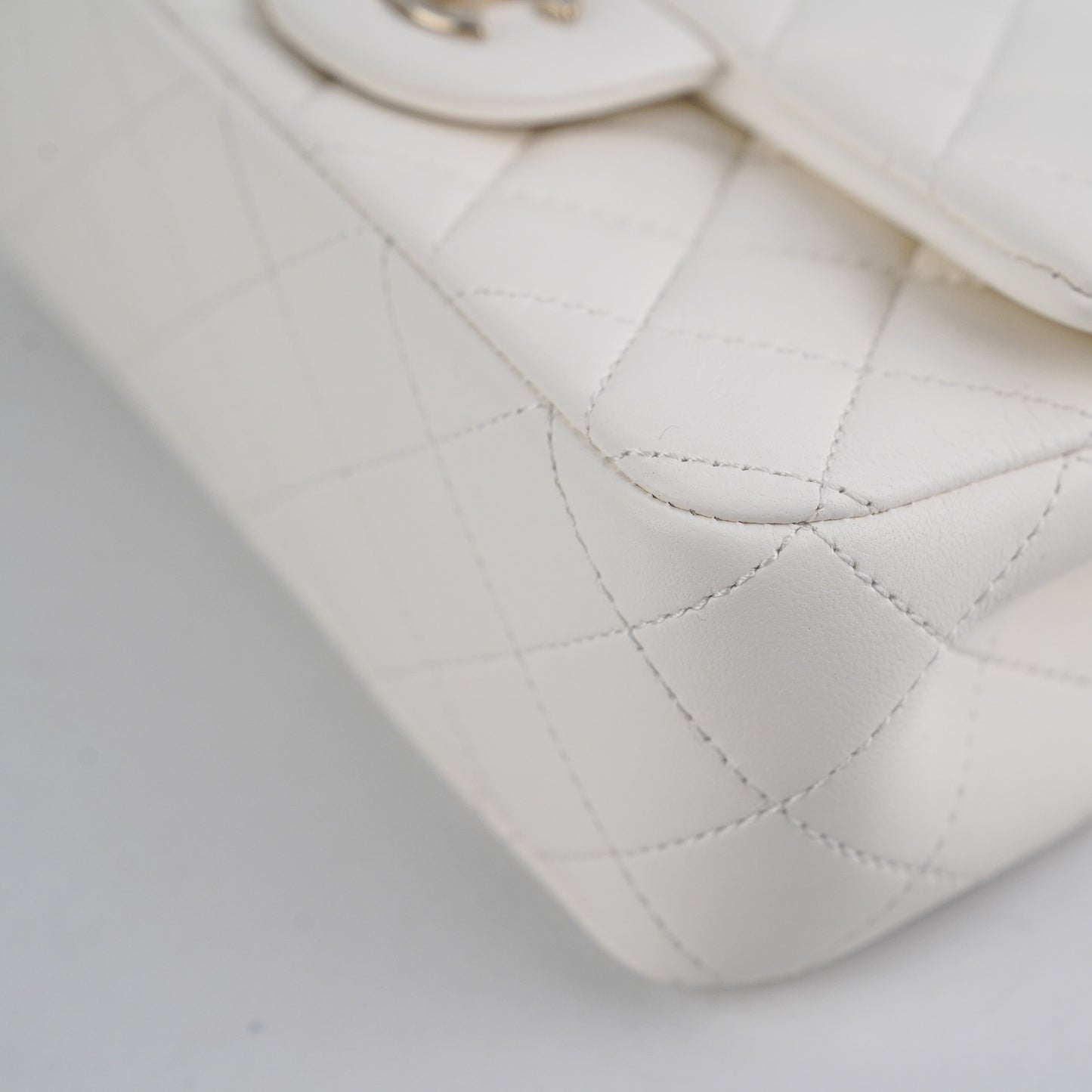 Chanel Mini Rectangular Pearl Crush Lambskin White