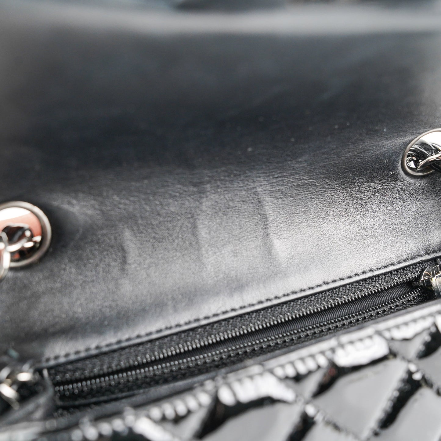 Chanel Mini Square Flap Patent Black Bag
