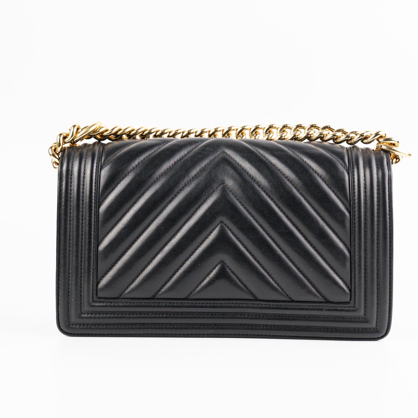 Chanel Old Medium Boy Chevron Black