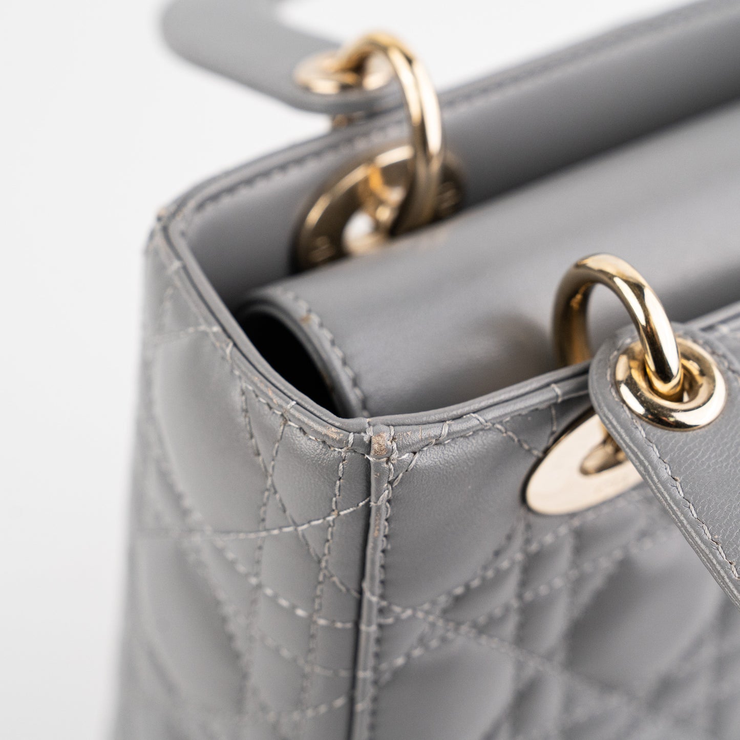 Lady Dior Small ABC Lambskin Grey