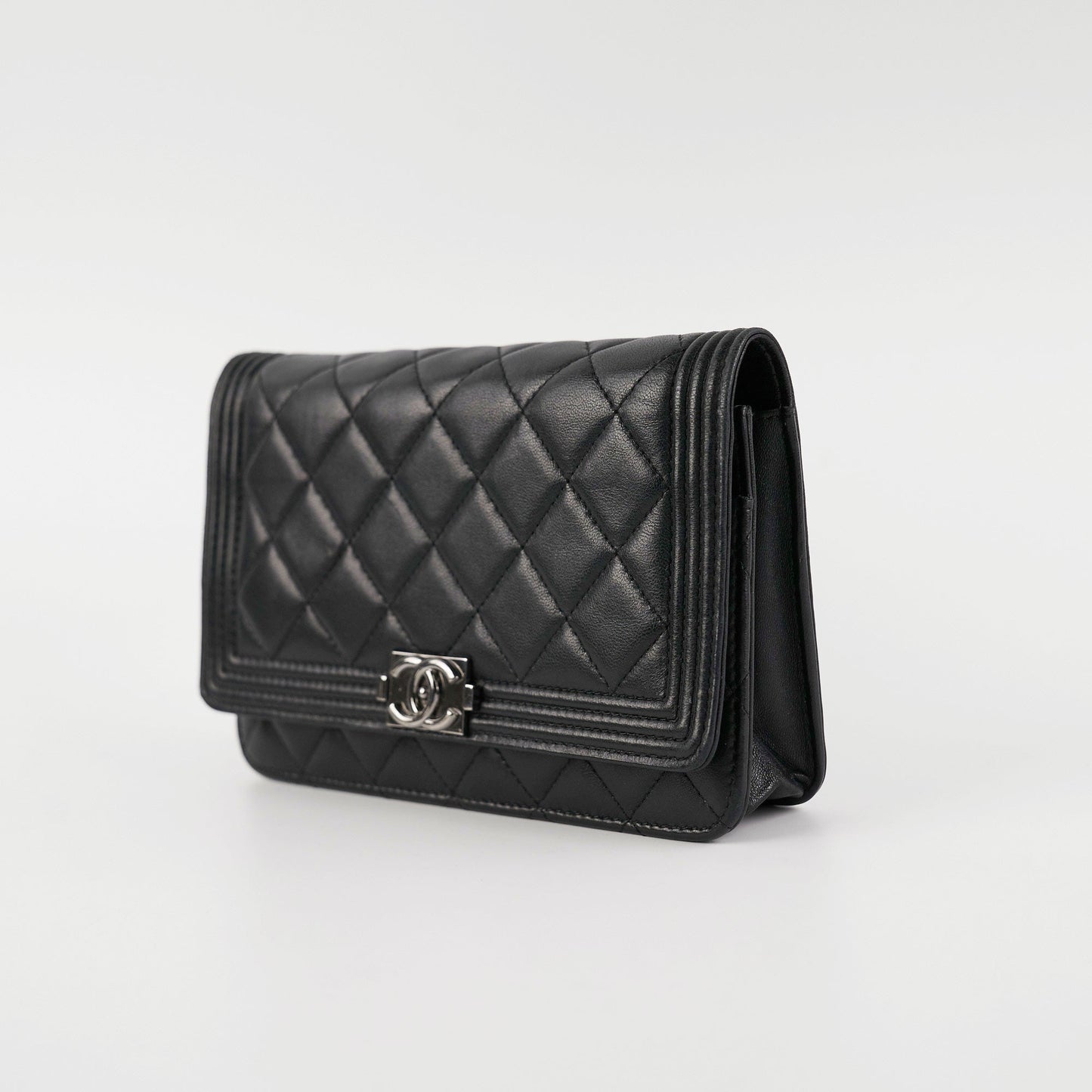 Chanel Boy Wallet On Chain WOC Lambskin Black