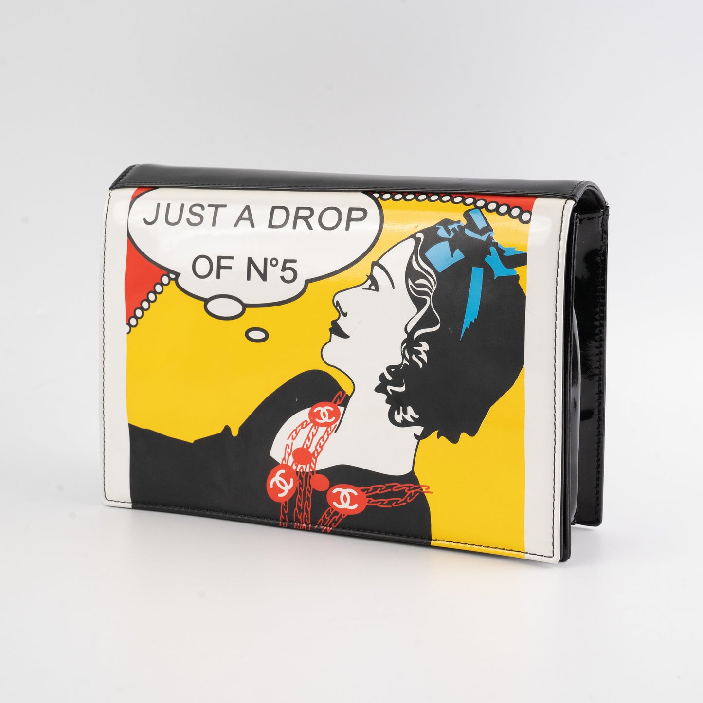 Chanel  Patent Graphic Clutch