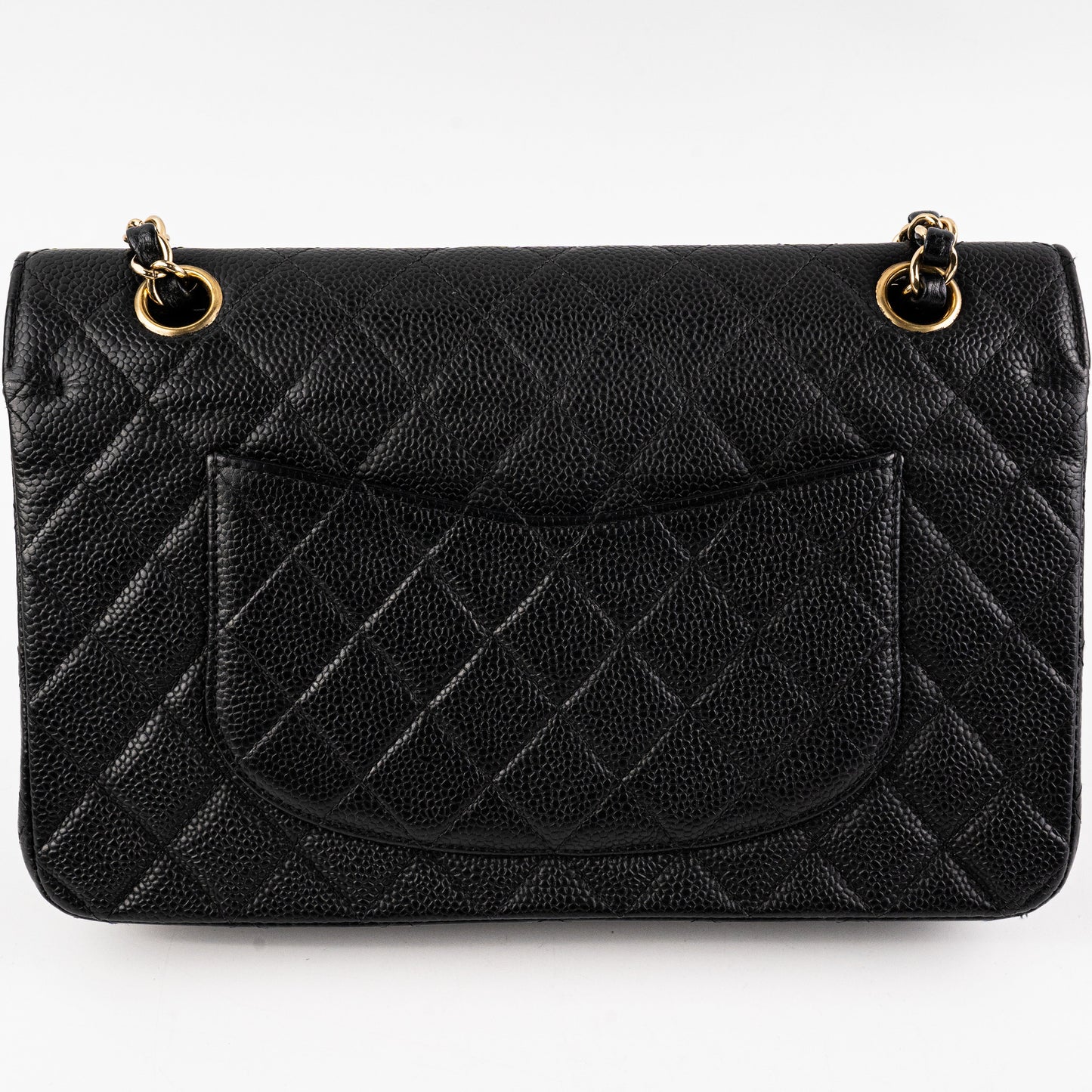 ITEM 17 - Chanel  Classic Medium/Large Black Caviar 24K Gold