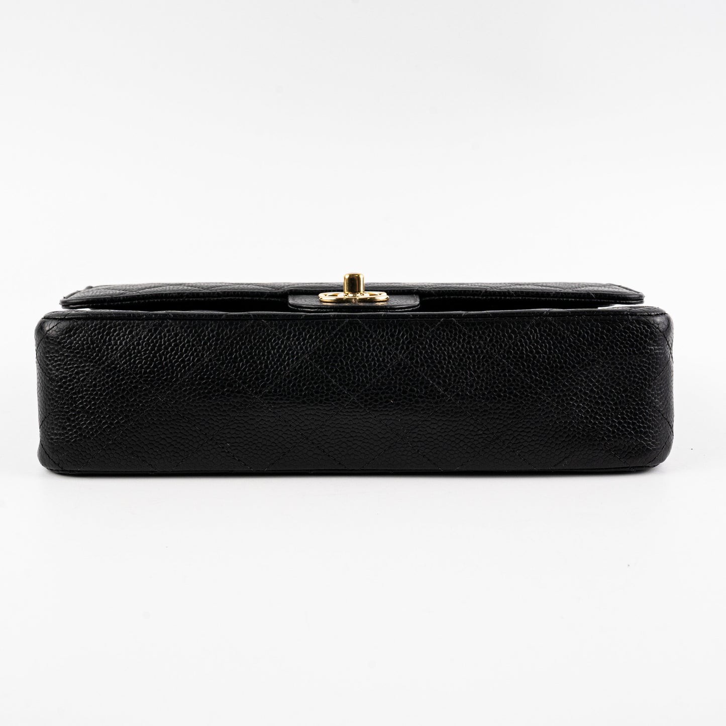 ITEM 17 - Chanel  Classic Medium/Large Black Caviar 24K Gold