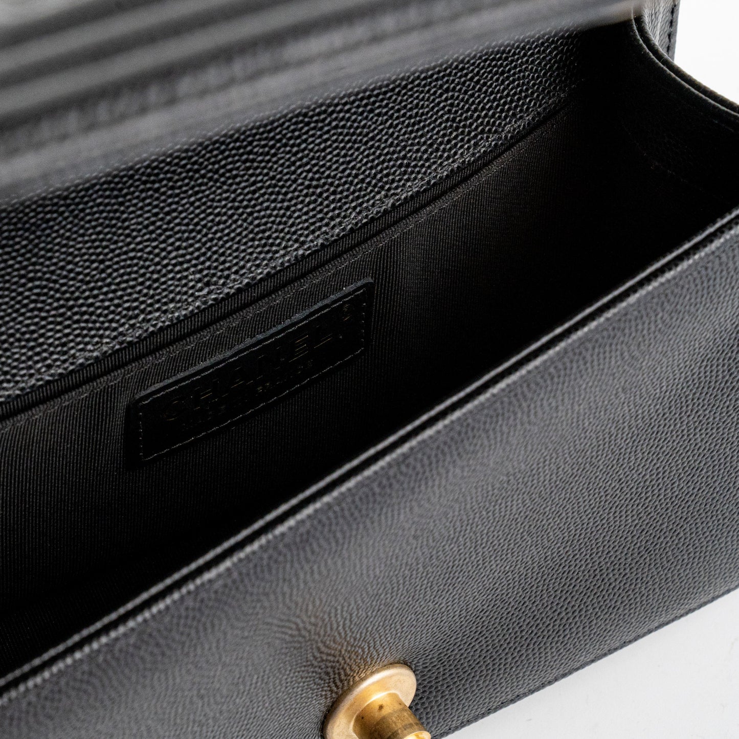 Chanel Caviar Small Black Boy Gold Hardware
