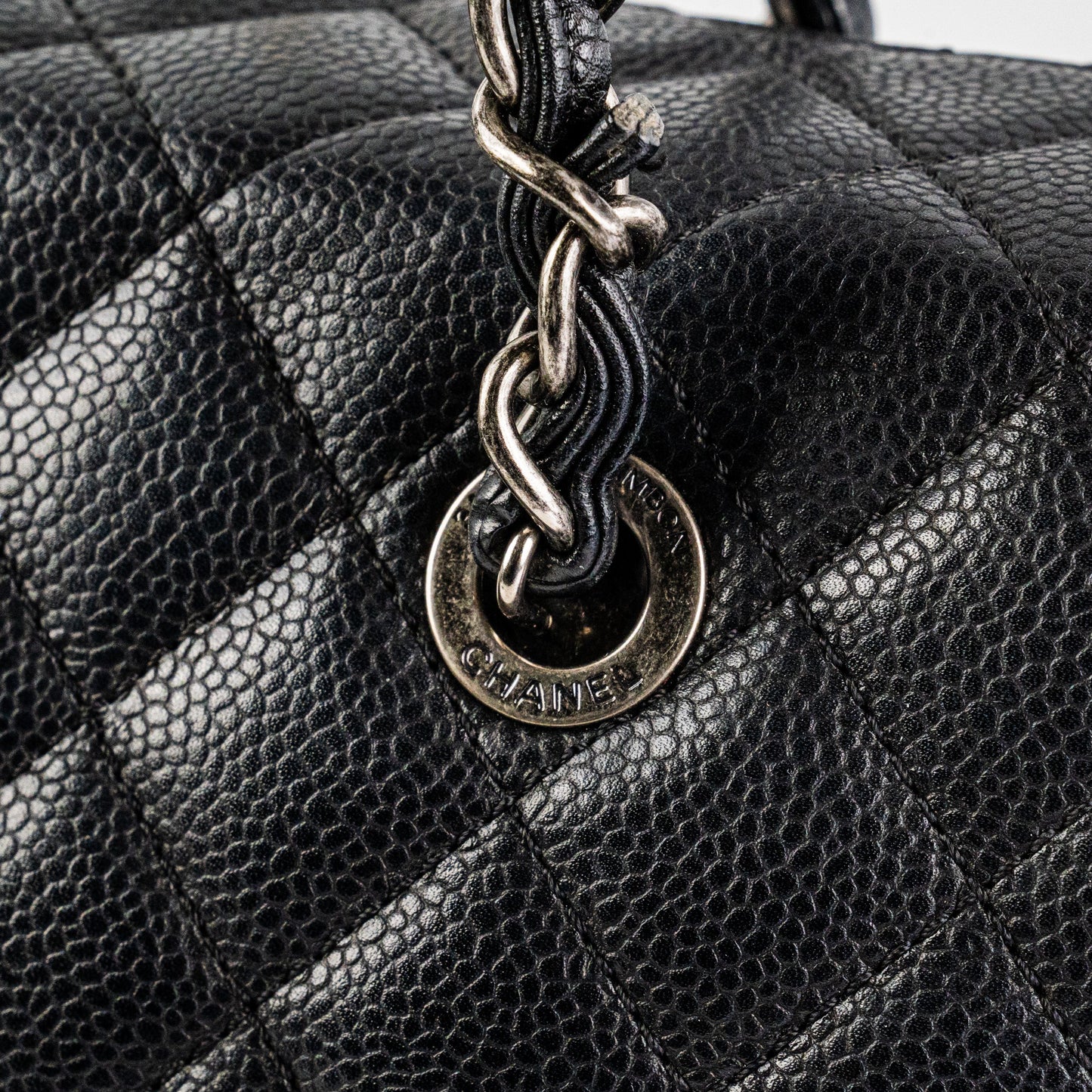 Chanel Caviar Shoulder Tote Bag Black