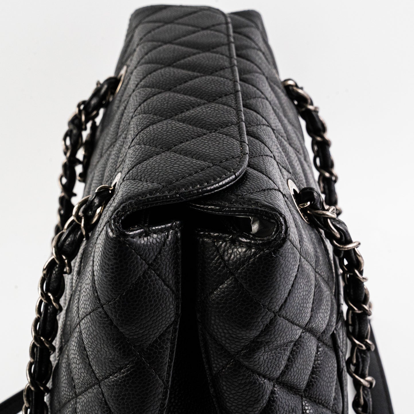 Chanel Caviar Shoulder Tote Bag Black