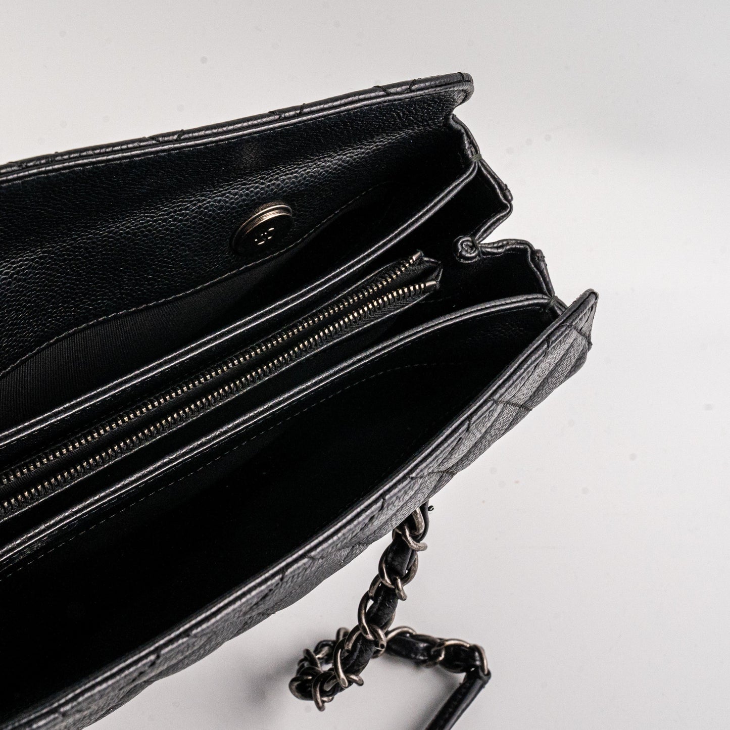 Chanel Caviar Shoulder Tote Bag Black