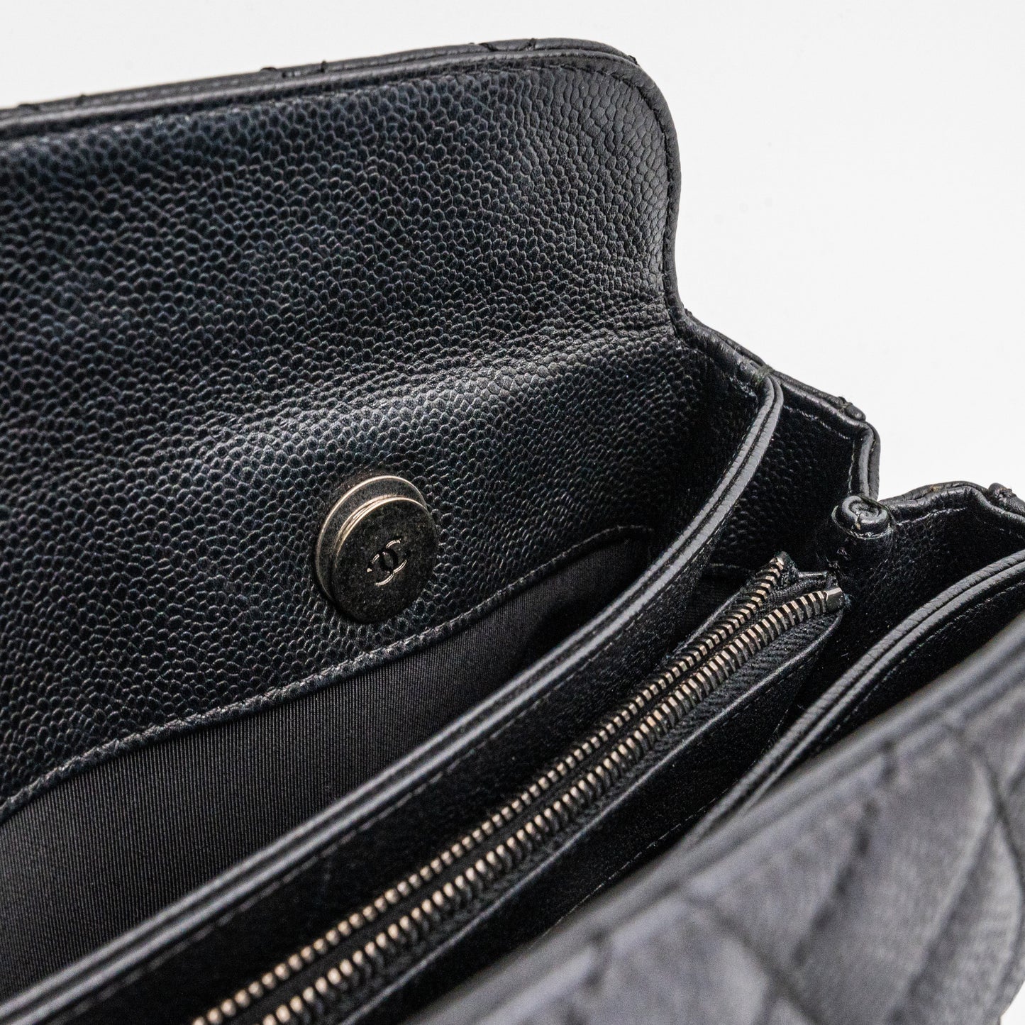 Chanel Caviar Shoulder Tote Bag Black