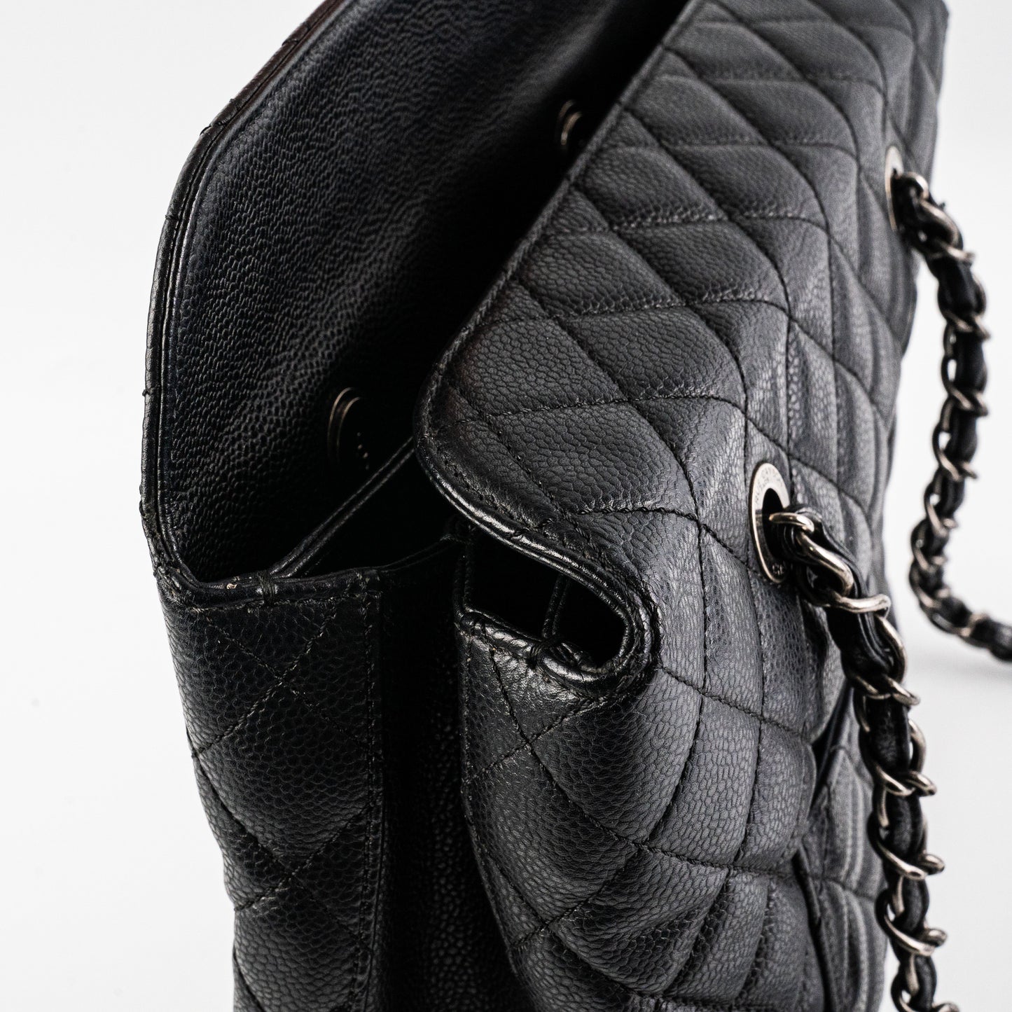 Chanel Caviar Shoulder Tote Bag Black