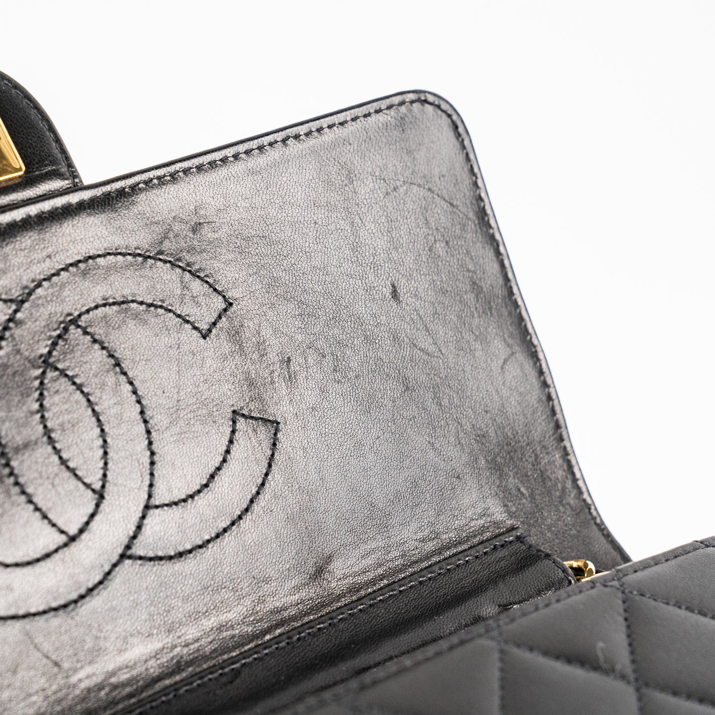 Chanel  Black Lambskin Flap Bag HOLD