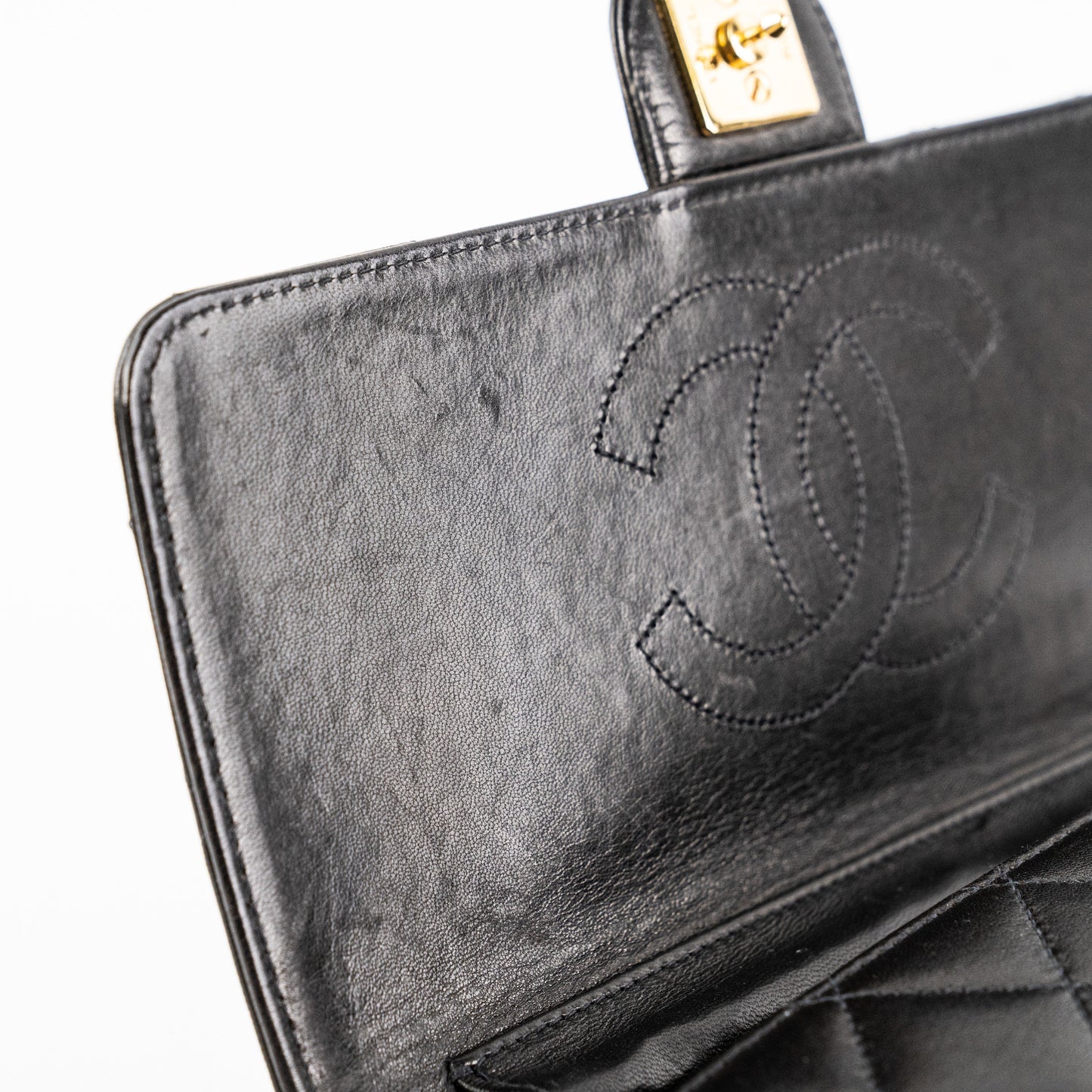 Chanel  Black Lambskin Flap Bag HOLD