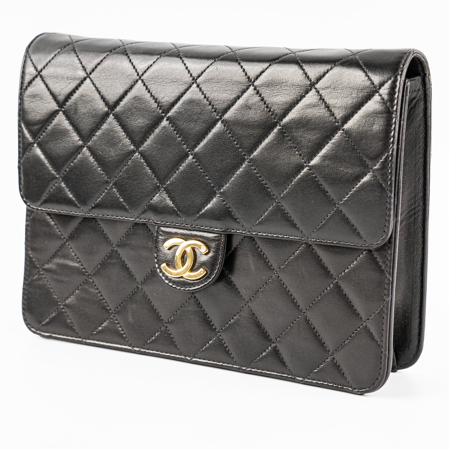 Chanel  Black Lambskin Flap Bag HOLD