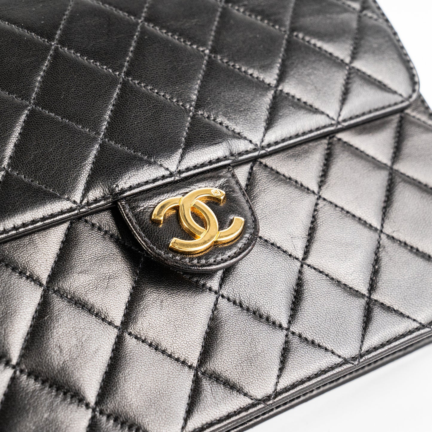Chanel  Black Lambskin Flap Bag HOLD