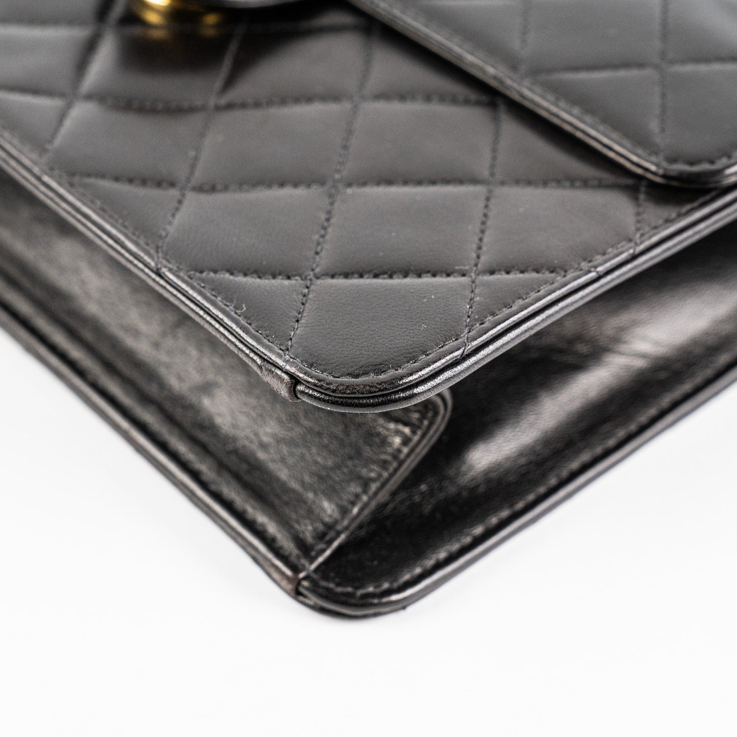 Chanel  Black Lambskin Flap Bag HOLD