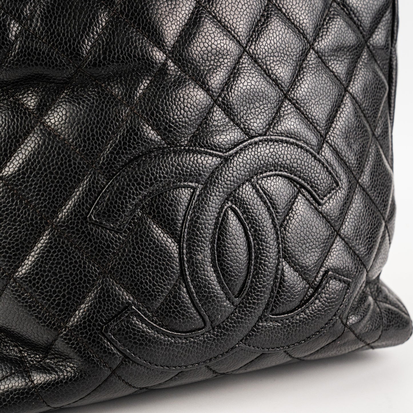 Chanel PST Caviar Black Shoulder Tote Bag