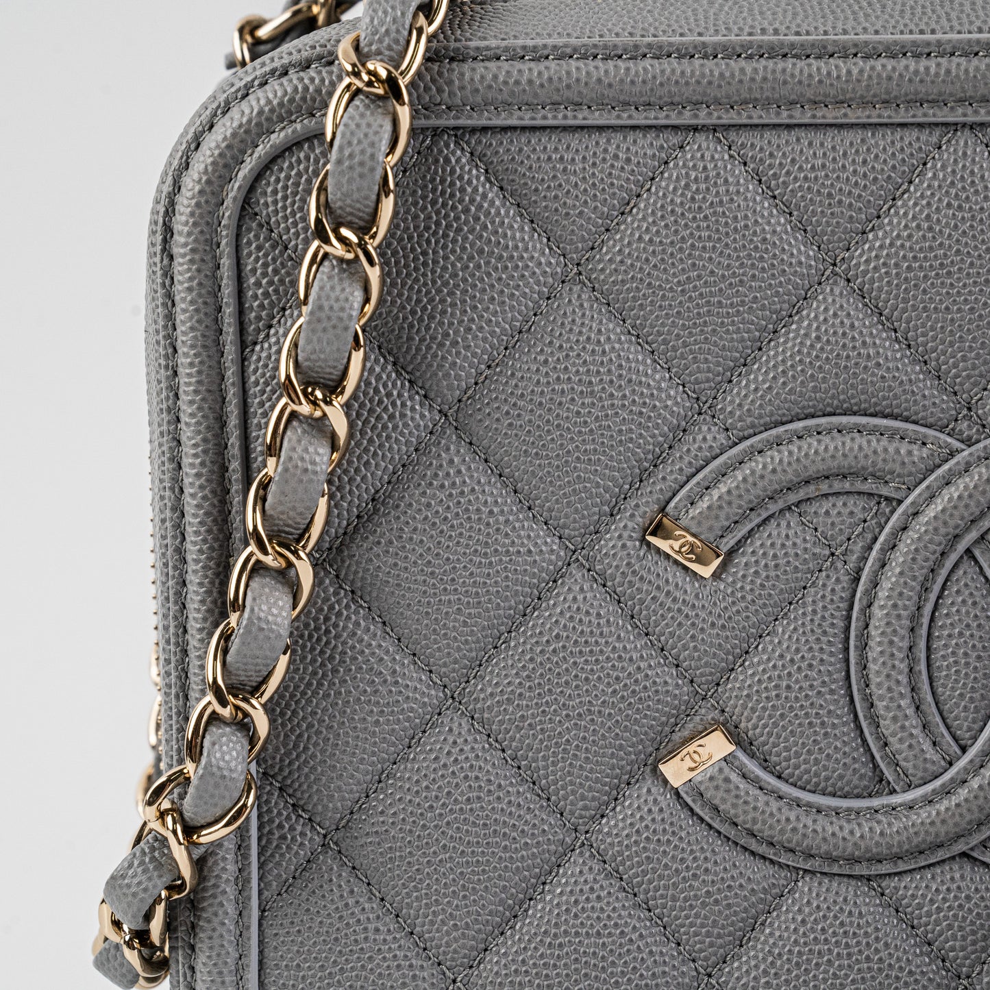 Chanel Medium Filigree Grey Caviar