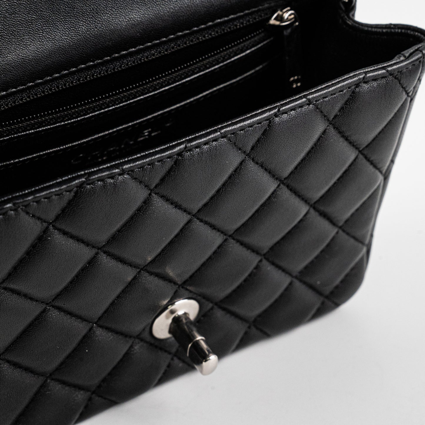 Chanel Square Mini Lambskin Black Bag