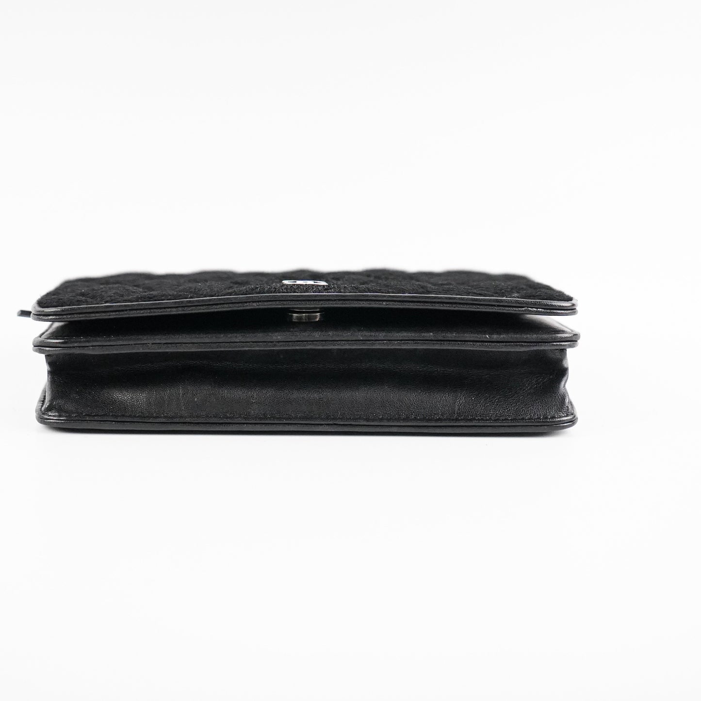 Chanel Woc Wallet On Chain Mohair Leather Black