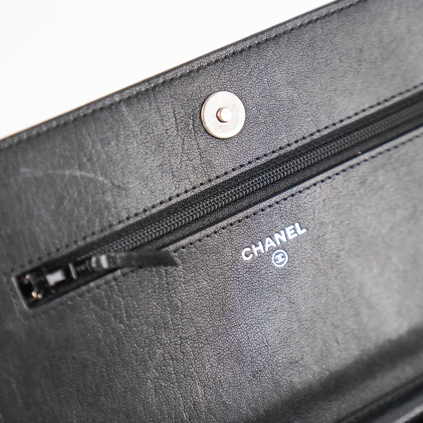 Chanel Woc Wallet On Chain Mohair Leather Black