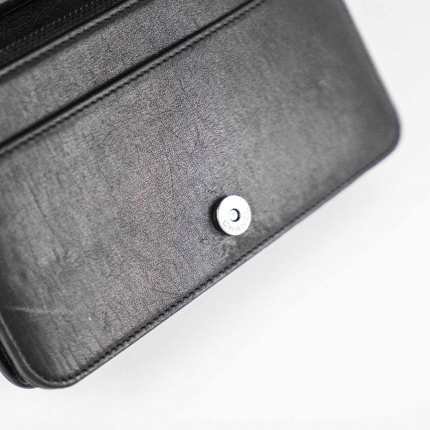 Chanel Woc Wallet On Chain Mohair Leather Black